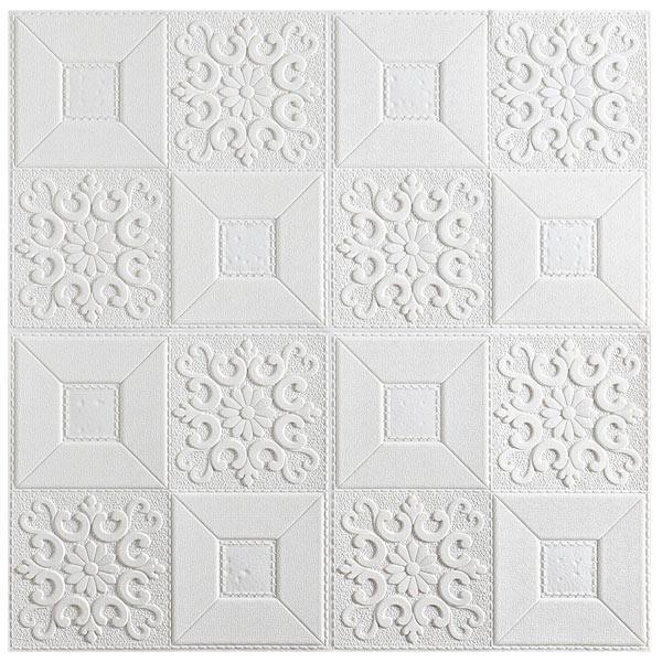 WALLPAPER 3D BRICK FOAM CORAK BATU ALAM WALLPAPER DINDING BATU BATA PUTIH DAN CORAK BATA-BATIK SUNFLOWER
