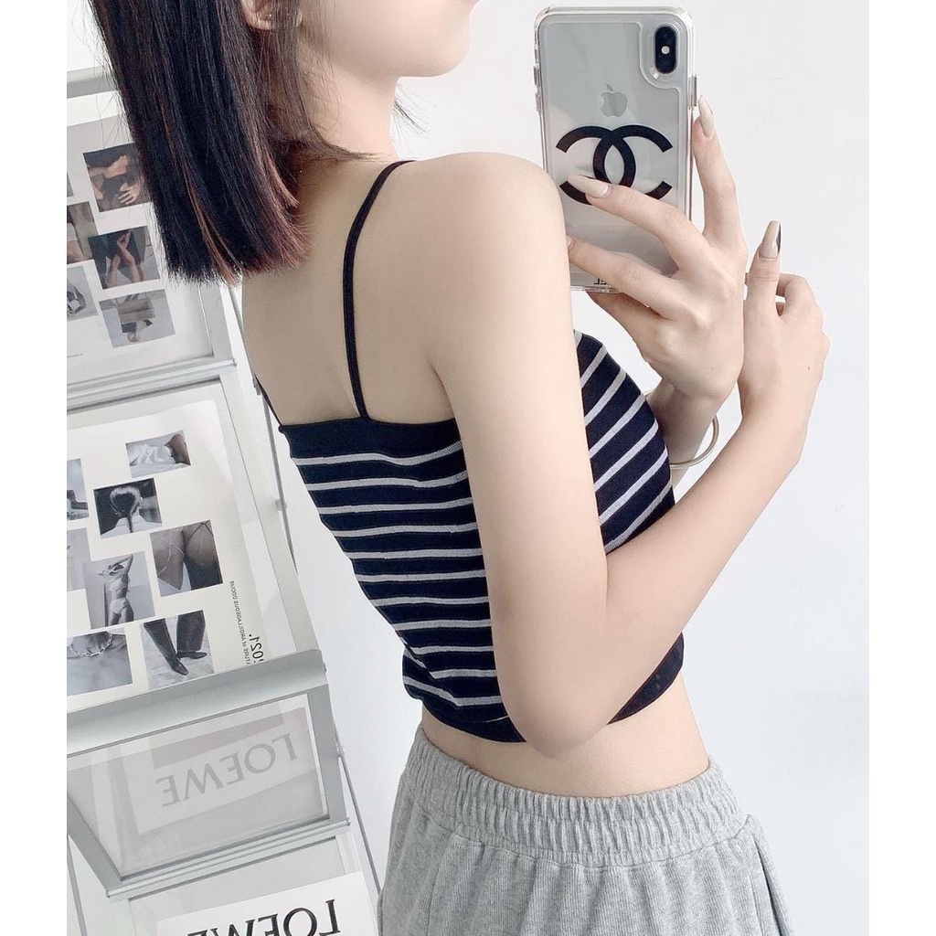 SEXYLADIES Tanktop wanita import salur garis garis korean style kamisol