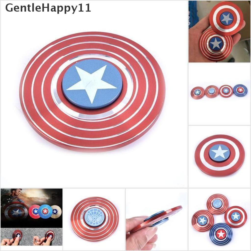 Gentlehappy American Captain Fingertip Gyro Shield Alloy Gyro Spinner Mainan Dekompresi