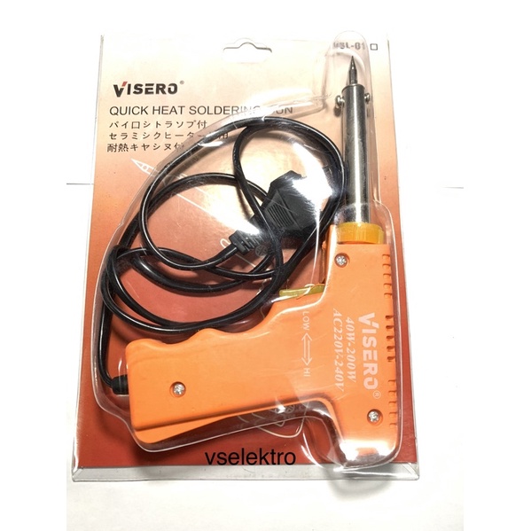 SOLDER GUN LISTRIK/SOLDER TEMBAK LISTRIK 40W-200WATT/SOLDER GUN MURAH DEKO VISERO GOOD MAZDA