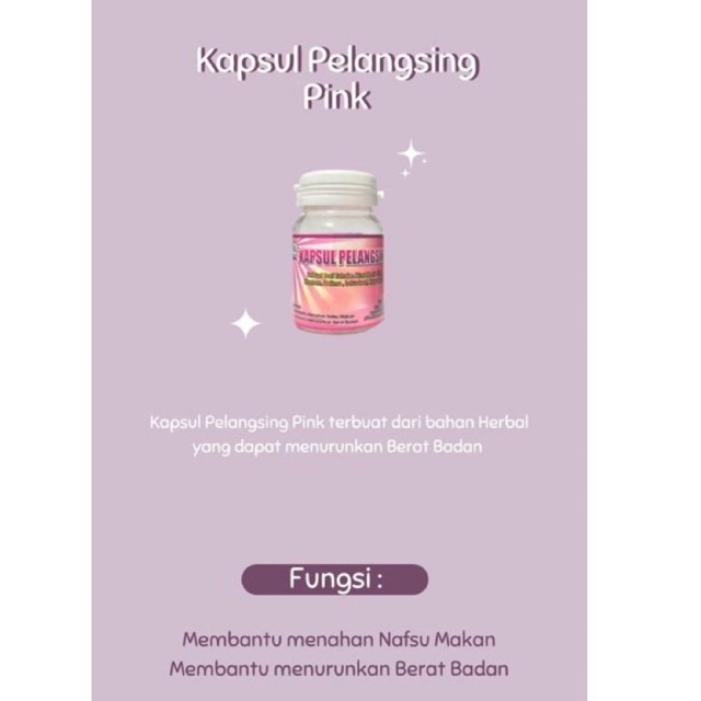 KAPSUL PELANGSING KAPSUL DIET PINK BPOM