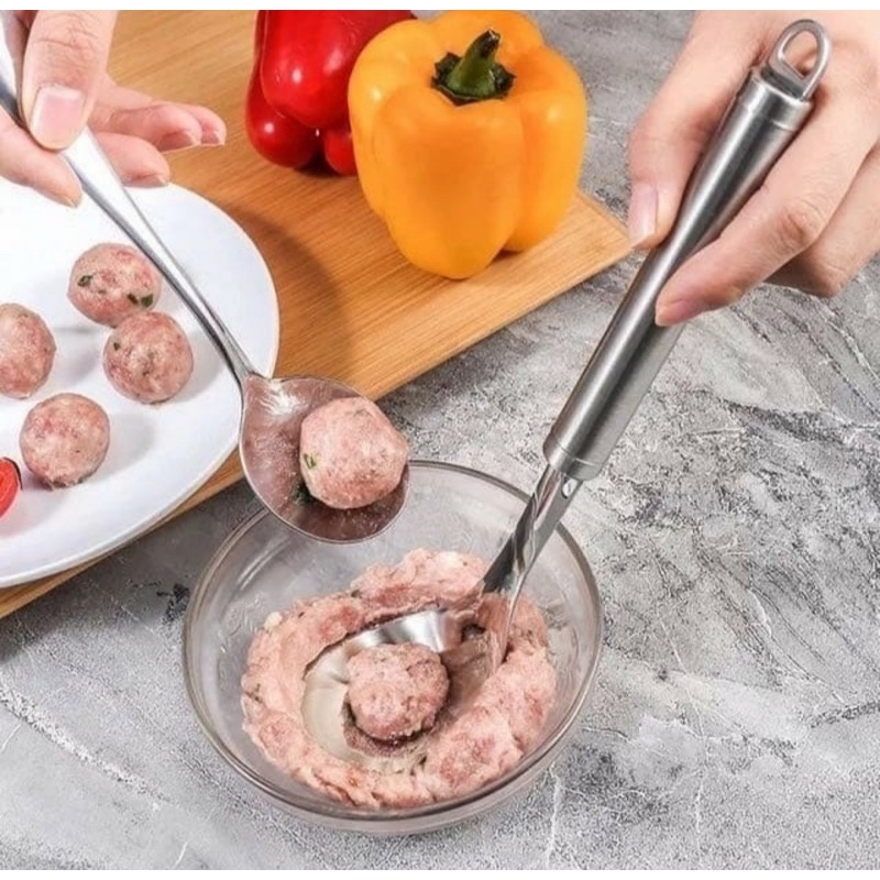 Sendok Cetakan Bakso Stainless / Sendok Pembuat Baso / Meatball Maker