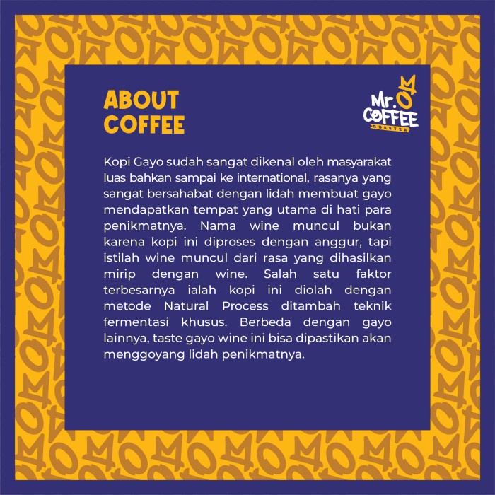 

Kopi-Biji- Kopi Arabika Gayo Wine 1Kg | Biji Kopi Aceh Single Origin Arabica - Biji Sangrai -Biji-