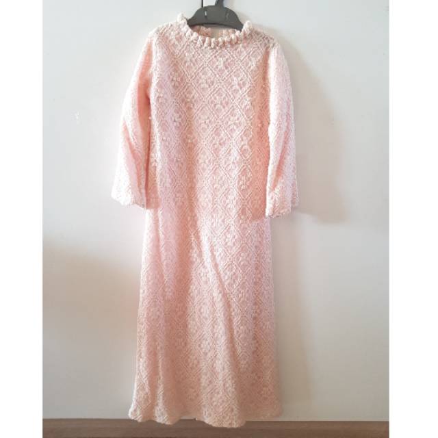 Dress Panjang Muslim Anak Beads Mutiara Preloved