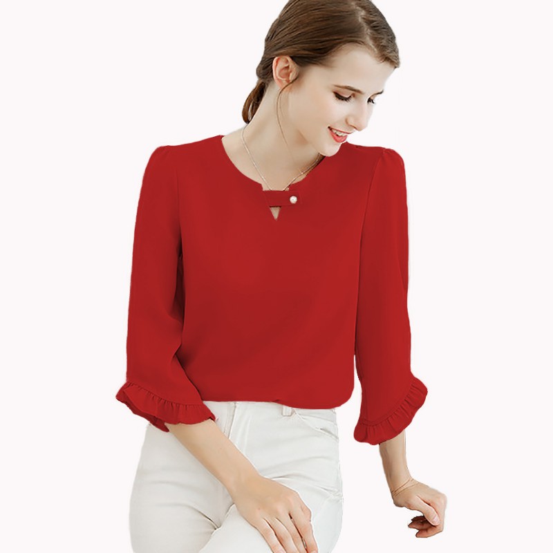 Blouse Tangan 3 4 Wanita Gaya Korea Model Terbaru Niken Blouse Tangan 3 4 Wanita Gaya Korea Model Terbaru Niken