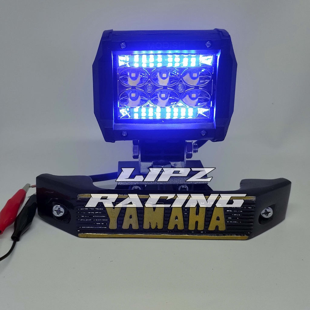 PAKET LAMPU TEMBAK LED MODEL 4612 WHITE / BLUE + KUMIS YAMAHA PNP RX-KING SRIES  LAMPU DEPAN MOTOR