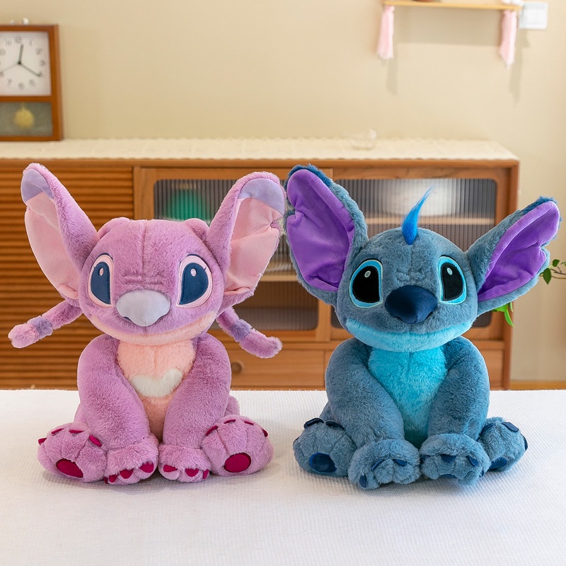 Mainan Boneka Kartun Hewan Stitch / Malaikat Bahan Plush Ukuran 30 / 45cm Untuk Hadiah Natal / Ulang Tahun Anak