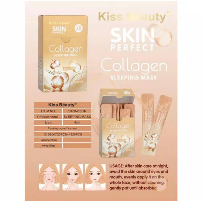 COD BELI 2SASET GRATIS 1PCS KUAS MASKER Masker Kiss Beauty Clay Sleeping Mask [Saset] ISI 4GRAM