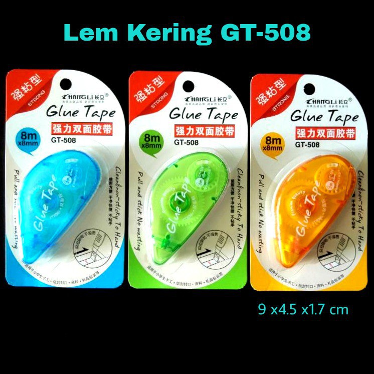 

Glue Tape Lem Kering 8M GT-508 / Lem Kering Roll / Lem Kertas