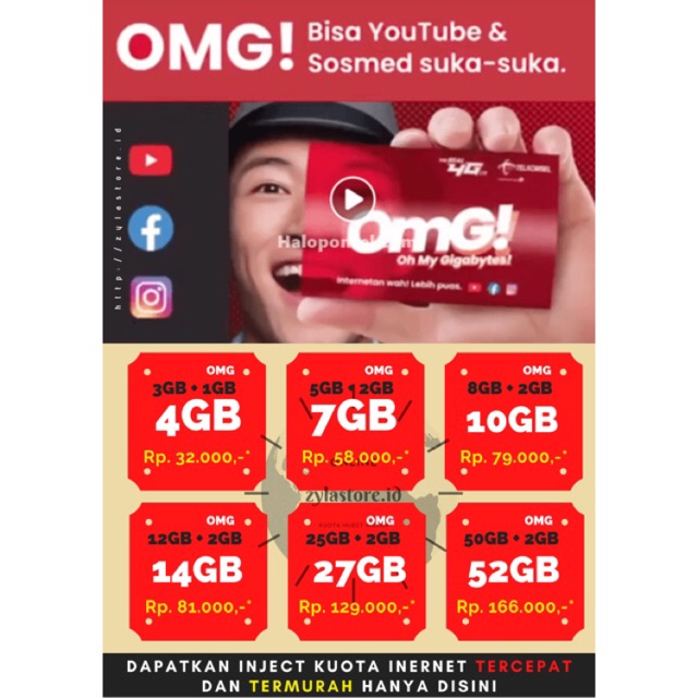 Paket Internet Murah Omg Telkomsel Shopee Indonesia