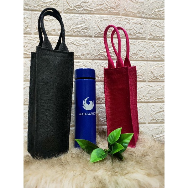 tas botol size 8*8*25 cm kanvas katun atau waterproof totebag Tumbler 700 ml