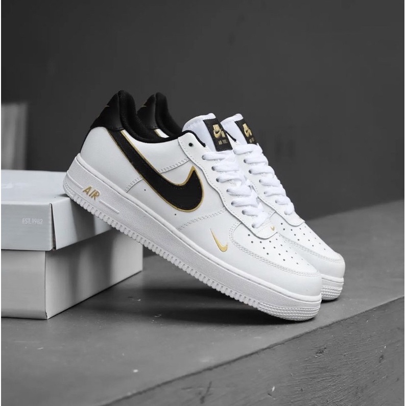 Nike Air Force 1 White Black Touch gold