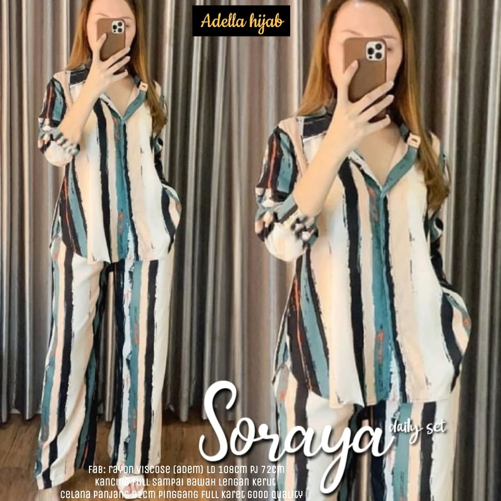 Soraya baju set santai wanita - baju set remaja bisa untuk hangout harga reseller