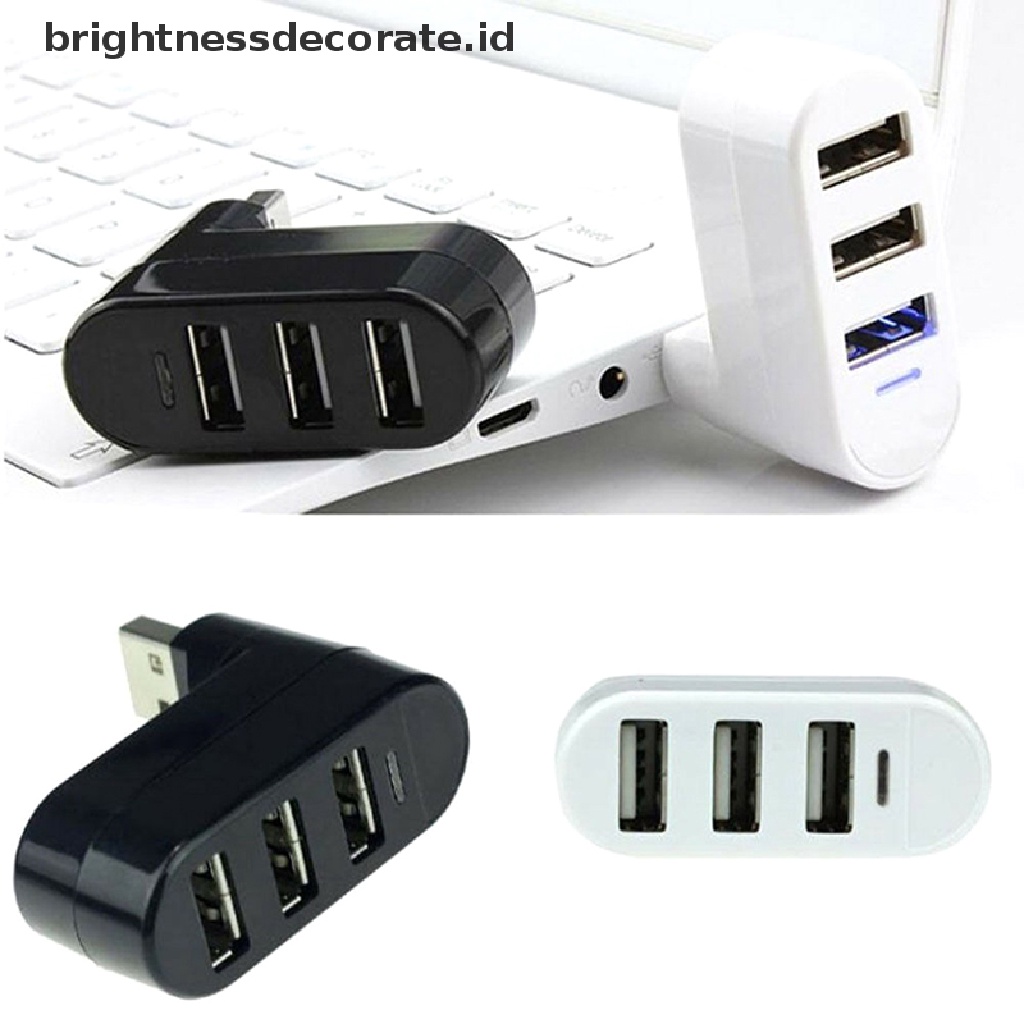 Adapter Splitter Hub 3 Port Usb 2.0 Dapat Diputar Untuk Notebook / Tablet