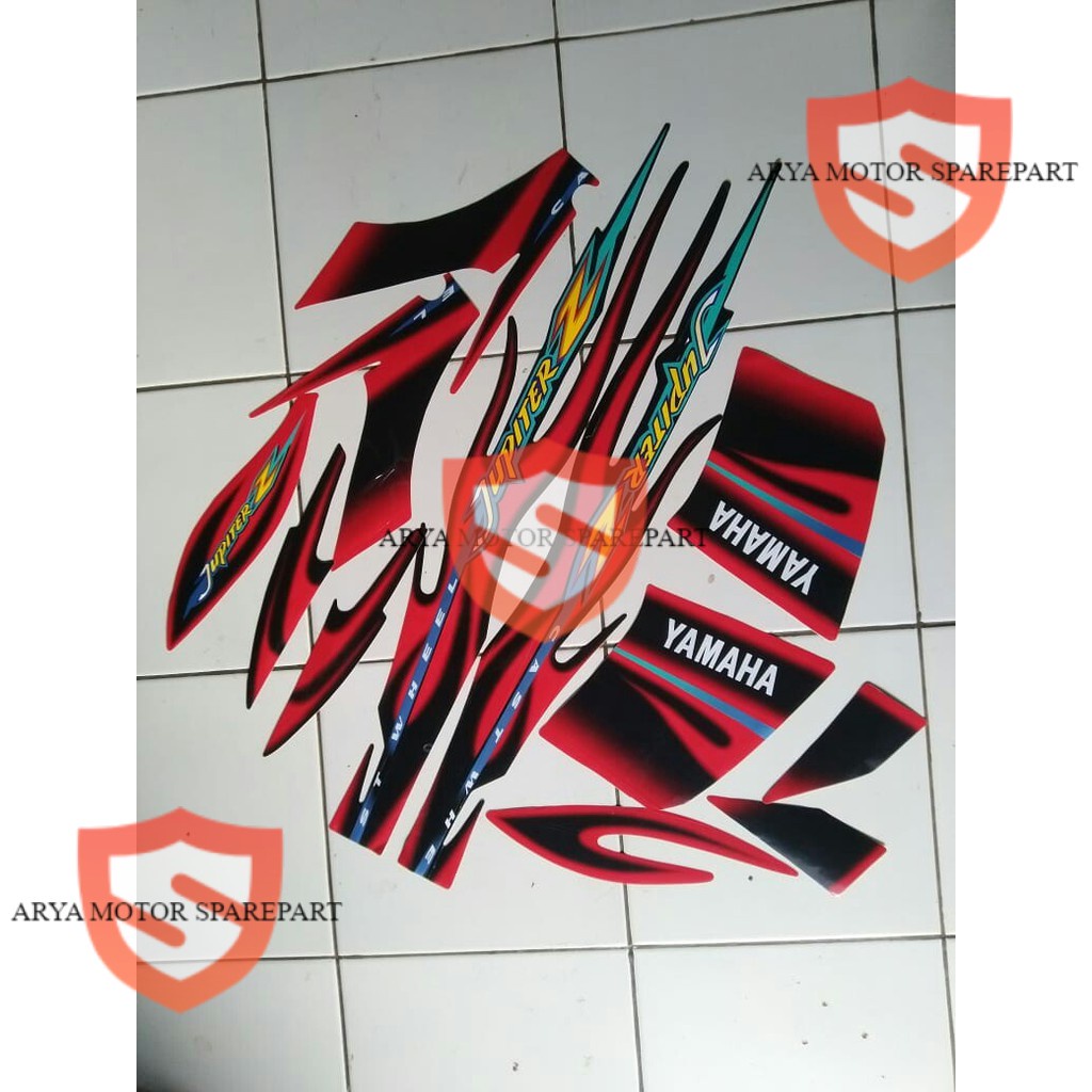 stiker striping yamaha jupiter z cw 2005 hitam merah