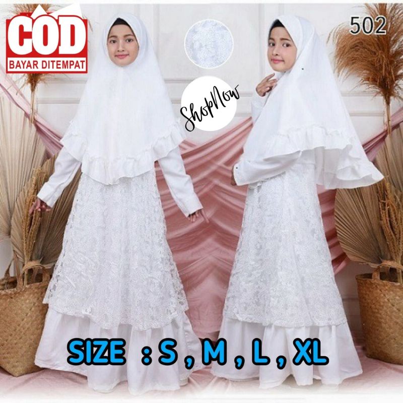 Baju Gamis Anak Brukat/Baju Gamis Perempuan Set Hijab Anak