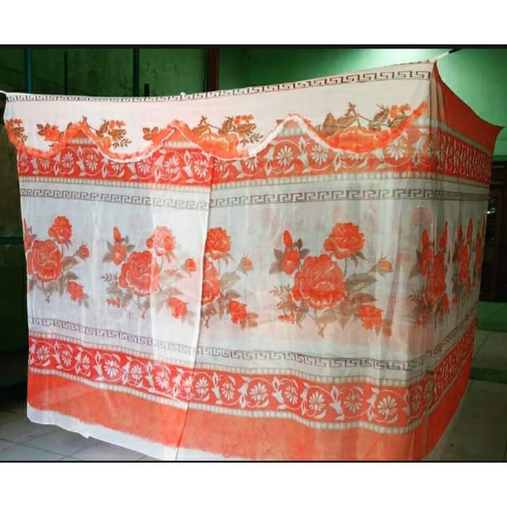 KELAMBU NYAMUK GRADE A Tebal/Kelambu Tidur/Kerodong Anti nyamuk motif bunga mawar