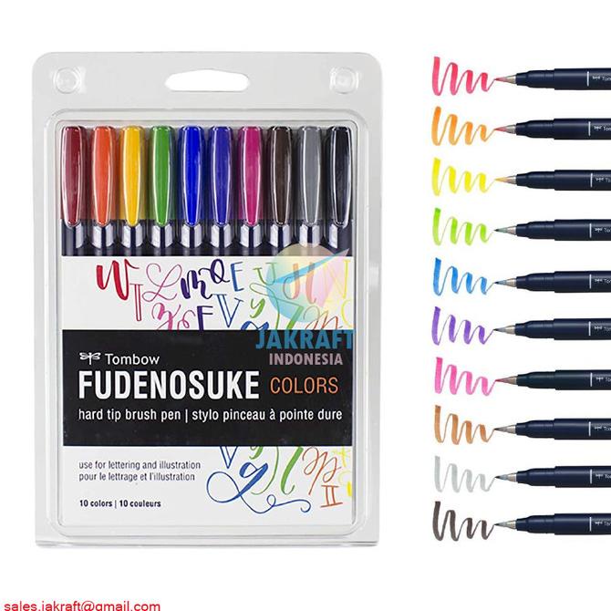 

(BISA COD) TOMBOW Fudenosuke Brush Pen Set 10 Colors Warna Hard Tip WS-BH10C DISKON Kode 294
