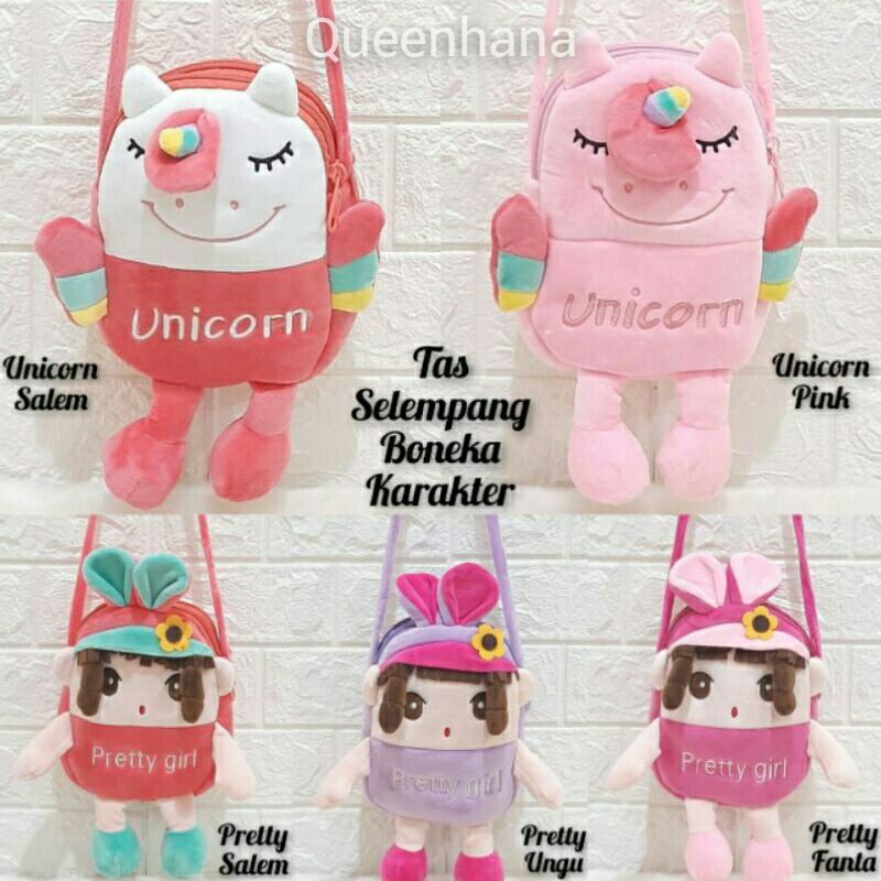 Tas Selempang Anak Karakter / Tas Selempang Boneka Lucuk