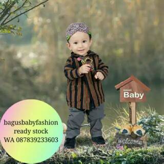 BAJU SURJAN LURIK SET  BLANGKON CELANA  BATIK  ANAK BAYI ADAT 