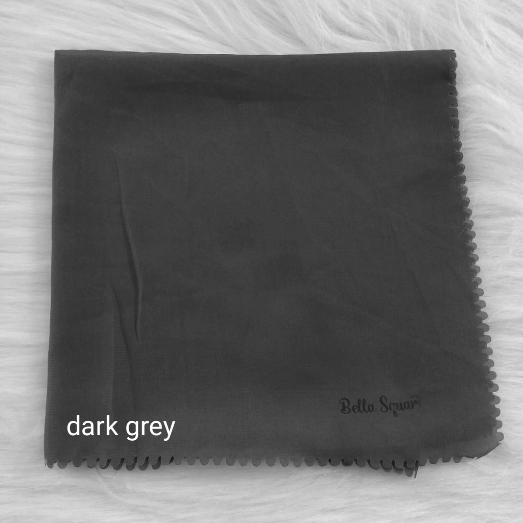 Bella Square Jumbo Syari 130x130 Lasercut / bella syar'i/ segiempat jumbo/ Jilbab LC-Dark grey