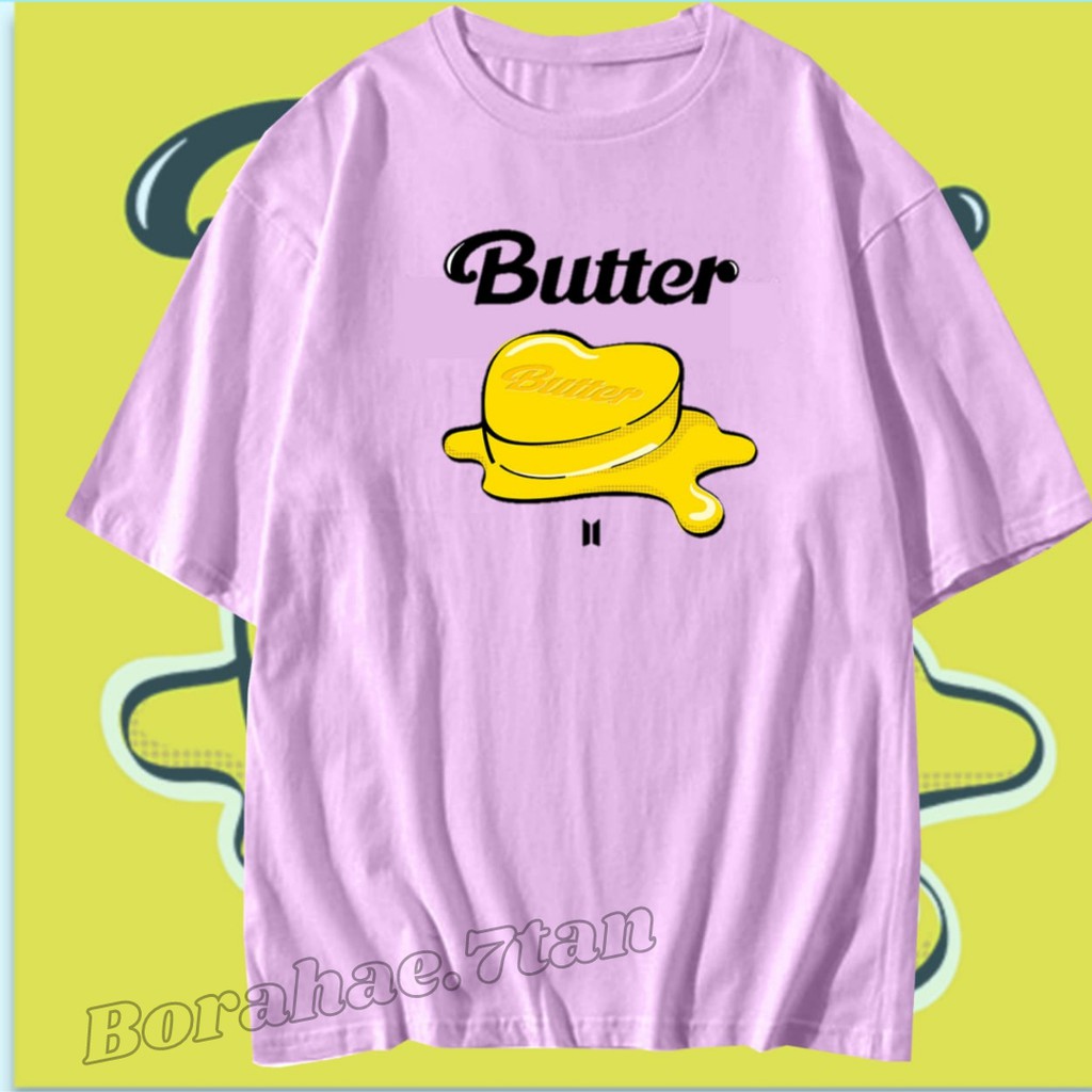 Kaos Baju Kpop BTS Butter Logo Depan Lengan Pendek Murah Anak perempuan Jungkook Taehyung