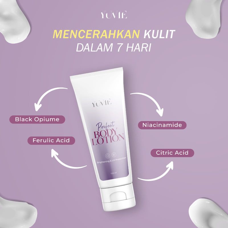 YUVIE PERFECT BODY LOTION EXTRA WHITENING.