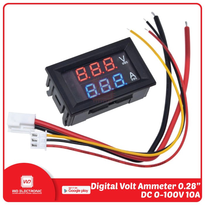 DIGITAL VOLT METER AMPERE METER DC 100V 10A VOLTMETER AMMETER 100V 10A