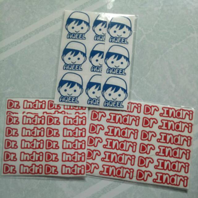 

Sticker nama cutting