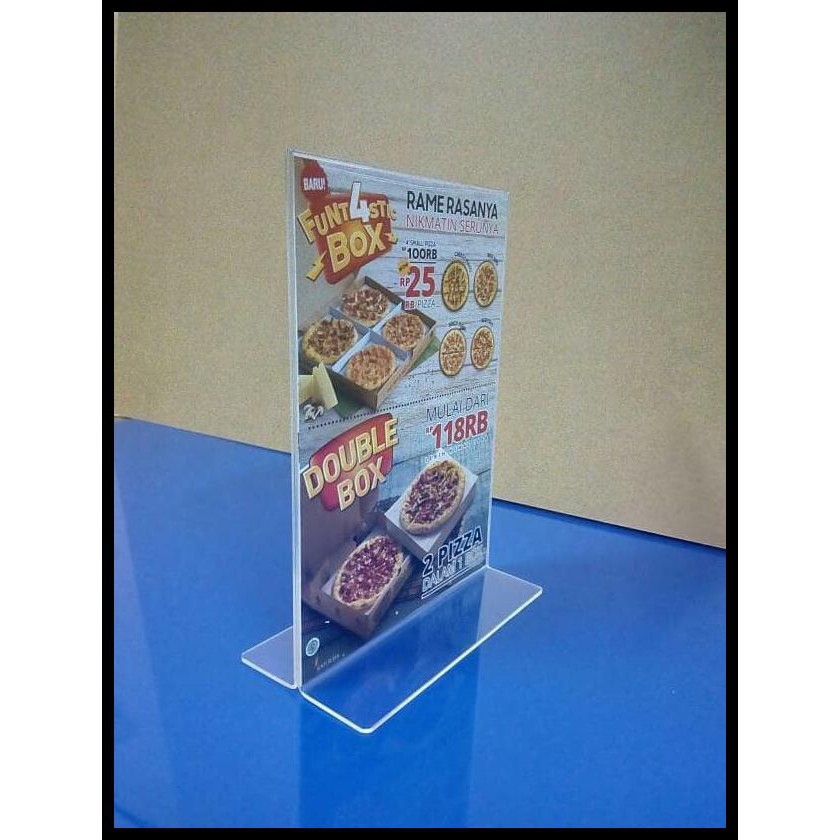 

BERGARANSI Acrylic Tentcard/Nomor Meja Acrylic/Acrylic Display uk 8x12 cm