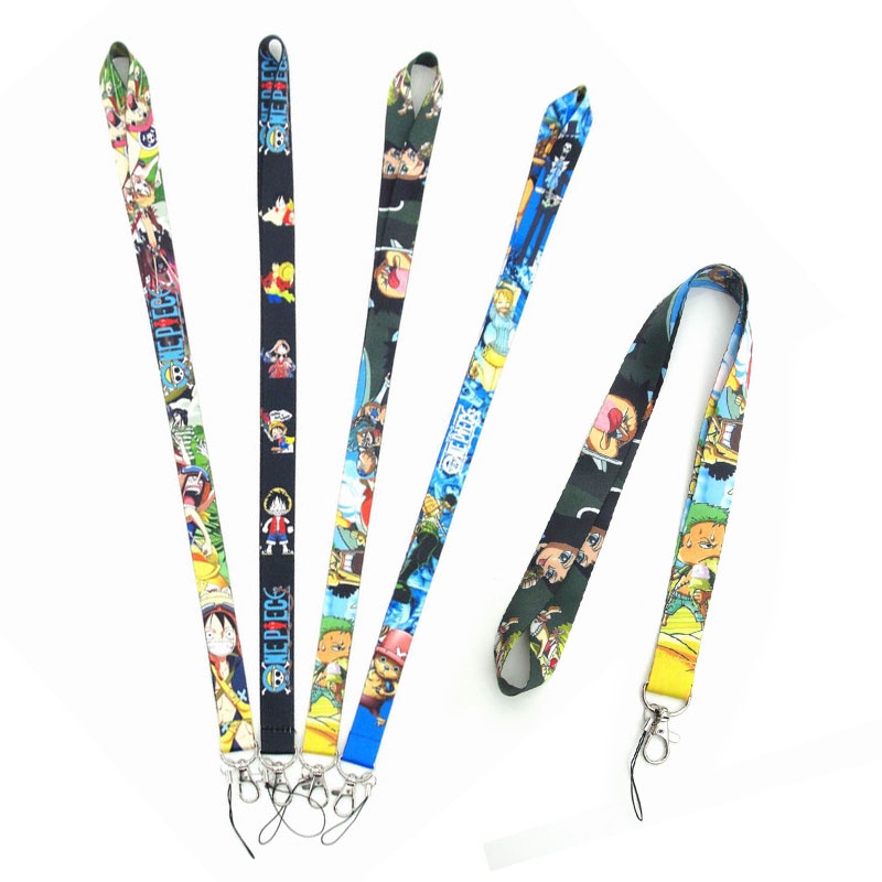 One Piece Tali Lanyard Leher Holder Kartu Id / Handphone Anti Jatuh Untuk Pelajar