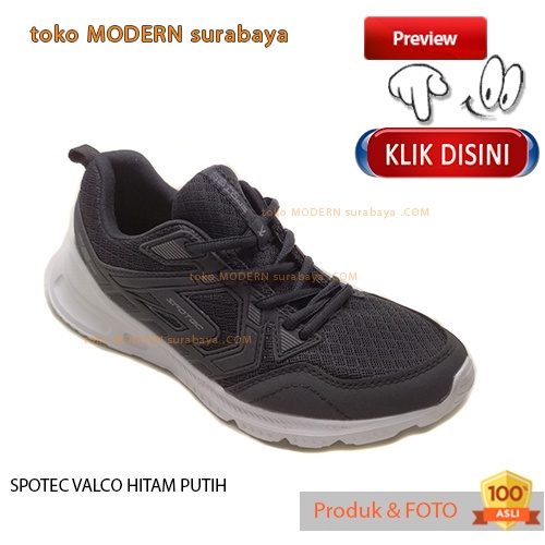 SPOTEC VALCO HITAM PUTIH sepatu pria sepatu casual sneakers