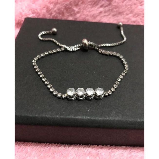 gelang serut titanium silver