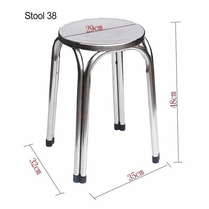 Kursi Stainless Steel - Bangku Bakso Stainless - Kursi Bulat Anti Karat Stainless Steel Tebal