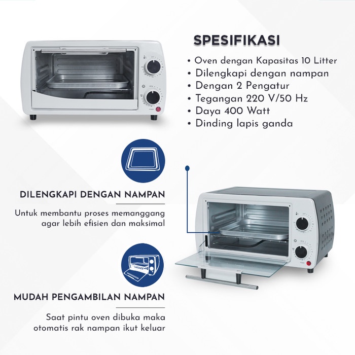 SEKAI Oven Listrik 10 Liter OV100 Electric Oven Low Watt OV-100