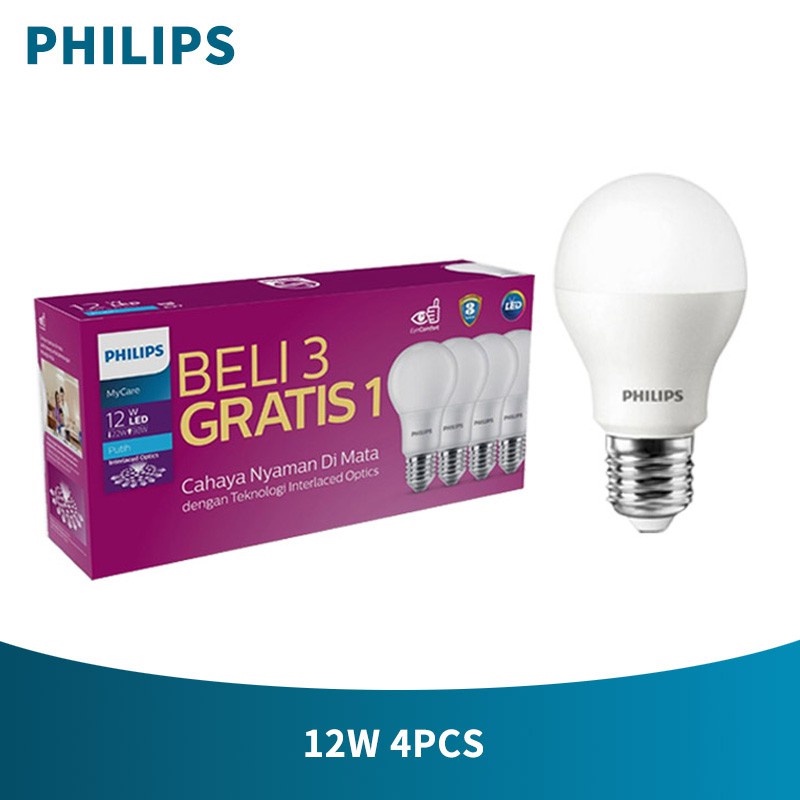 Philips MultiPack MyCare LedBulb 8W/10W/12W 4PCS  6500K Putih