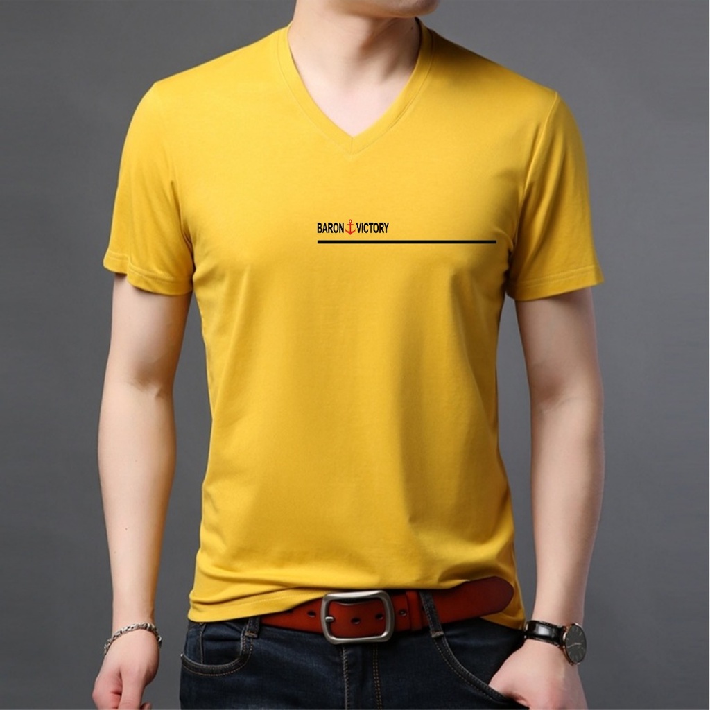 9SEVEN-Baju kaos V-neck  BV / kaos atasan vneck / baju kaos spandex kerah V terkeren