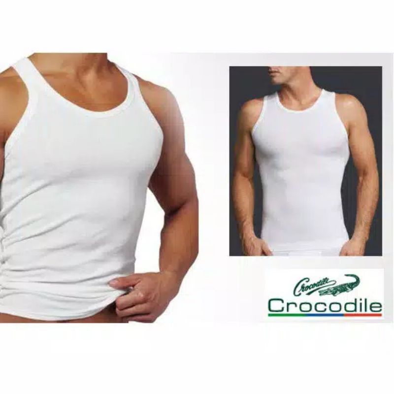 CROCODILE Kaos Dalam - Singlet Pria 808 Katun Polos Original