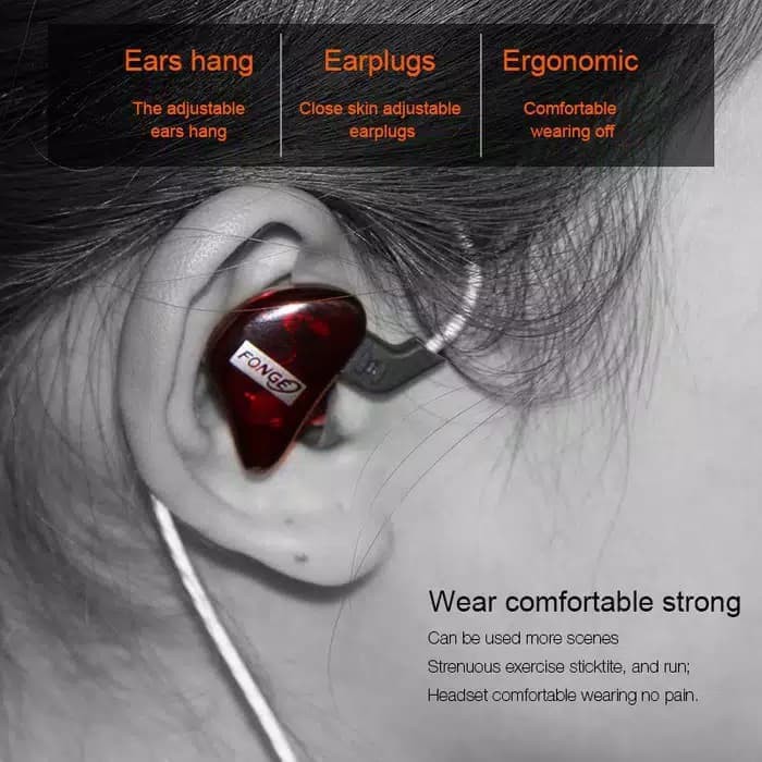 FONGE T01 with Mic Full Deep Bass Sport Earphone