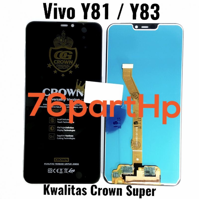 Lcd Touchscreen kwalitas Crown Super Fullset Vivo Y81 Y83 - Hitam