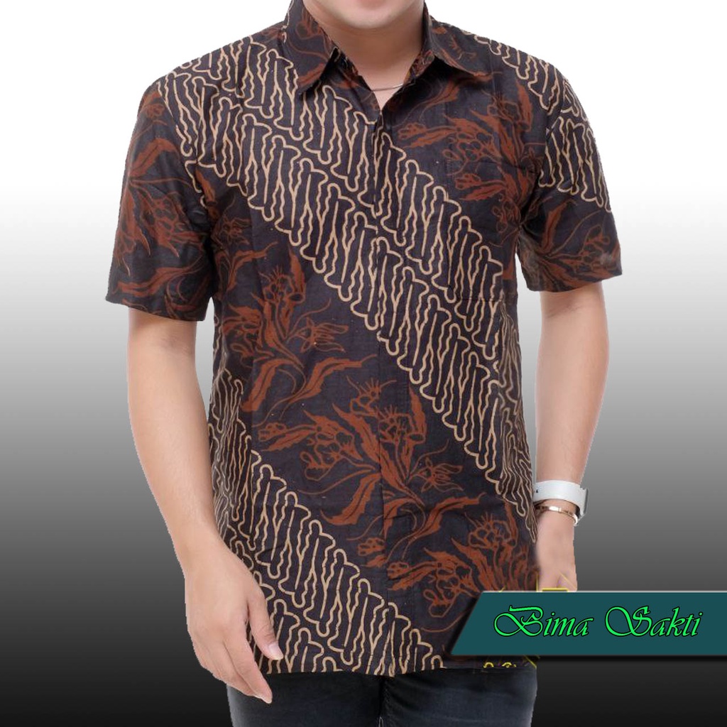 Batik pria kemeja batik lengan pendek hem batik sogan hem kantor kemeja modern kemeja pria kemeja batik lengan pendek batik pria terbaru bayar ditempat