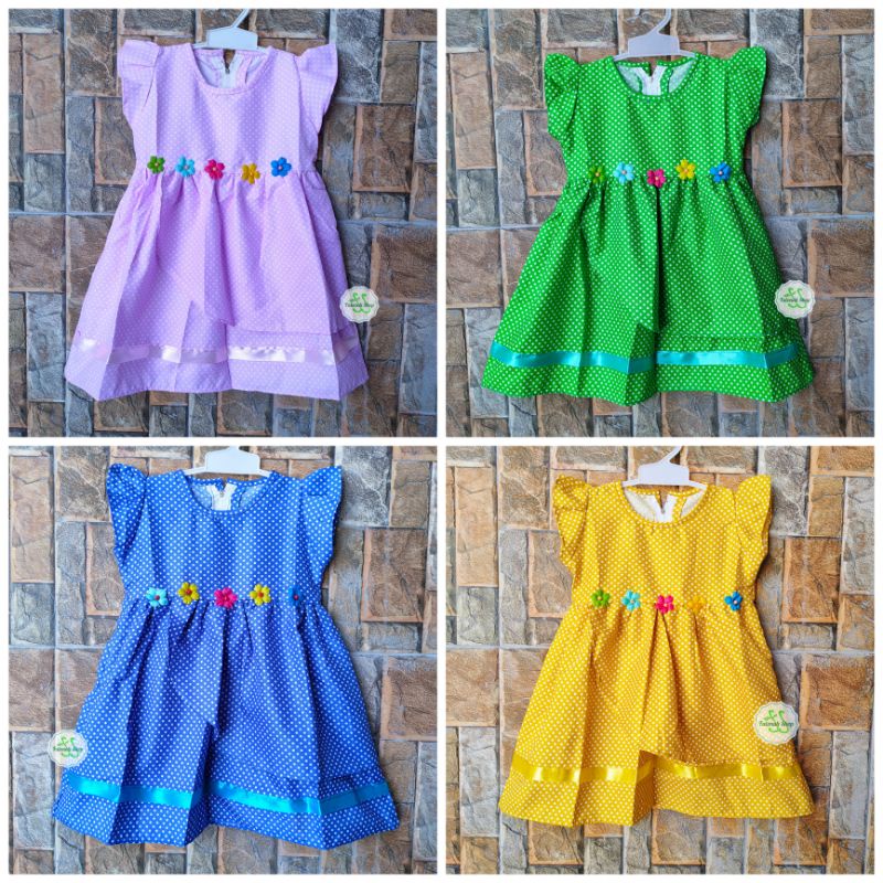 Dress anak 1 2 tahun polka gaun anak cewek perempuan ( dress sun POLKA )