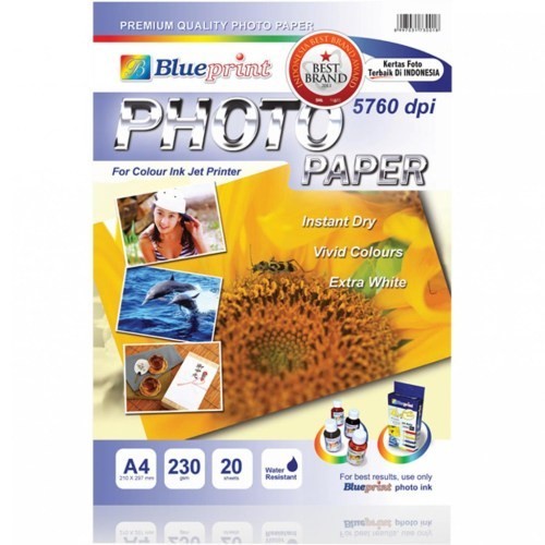 Glossy Photo Paper A4 230gsm isi 20 lembar Kertas Blueprint