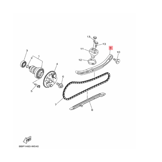 GUIDE STOPPER KARET LIDAH BUSUR TENSIONER ATAS NMAX N MAX NEW 2020 AEROX 155 CONNECTED ORIGINAL YGP B6H-E2241-00