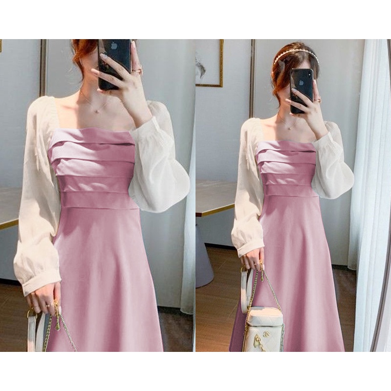 DWEINA LONG SLEEVE MIDI DRESS IMPORT (DRESS LENGAN PANJANG)