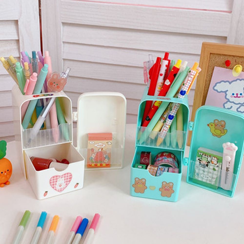 ELEGANT School Supplies Refrigerator Pen Holder Office Desk Organizer Pencil Case Desk Accessories Creative Kawaii Storage Tube Storage Box Large-capacity Pen Storage Stand/Multicolor