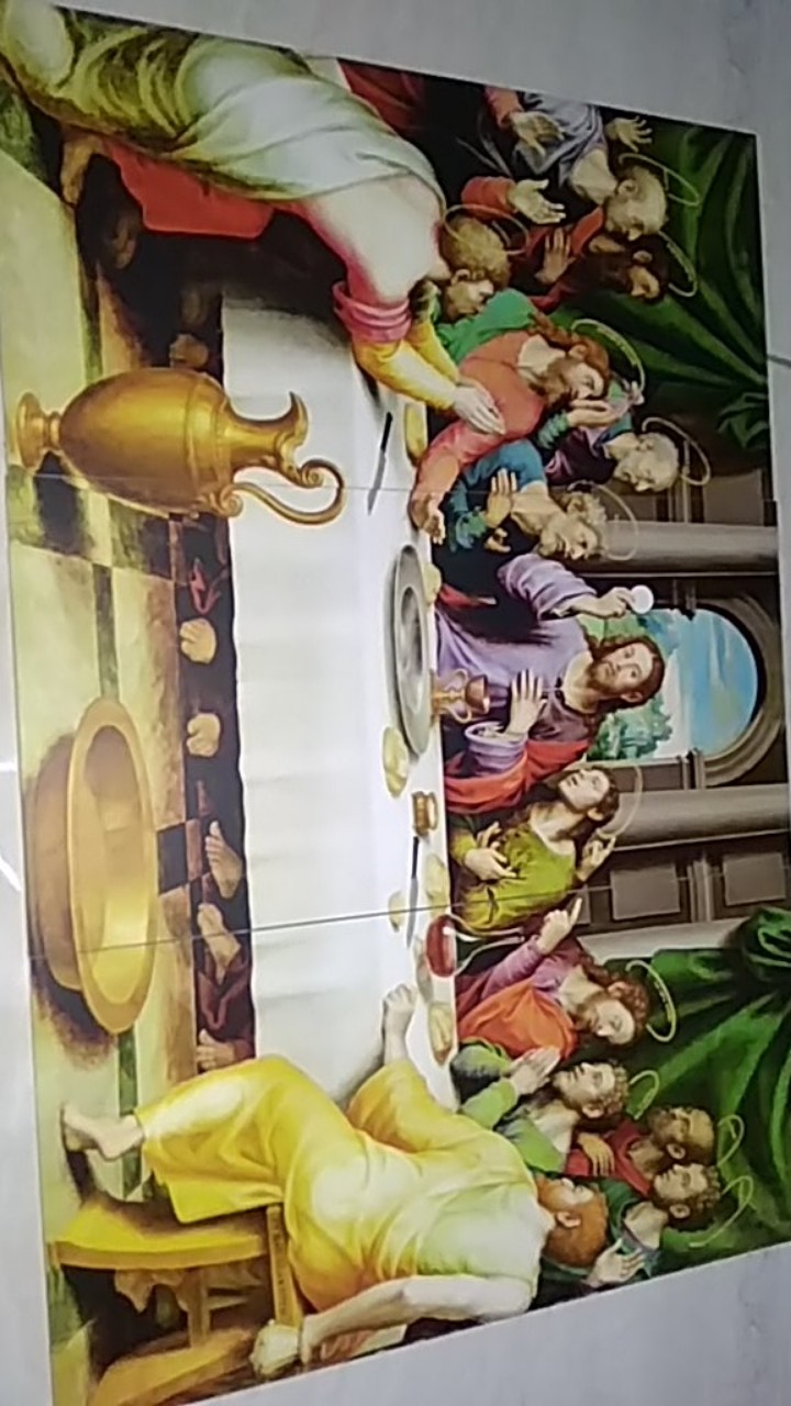 Poster Kayu Perjamuan Kudus Walldecor Nasrani Kristen Katolik Perjamuan Terakhir