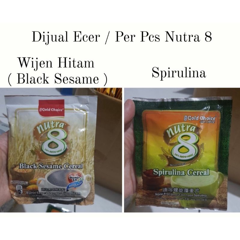 

ECER 1SASET NUTRA 8 SPIRULINA WIJEN HITAM BLACK SESAME GOLD CHOICE
