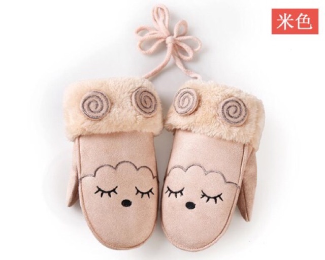 IMPORT MOLLAD Glove Kids Mitten Sheep Sarung Tangan Anak Rajut Wool Kulit Winter Glove Leaf mitten Sheep