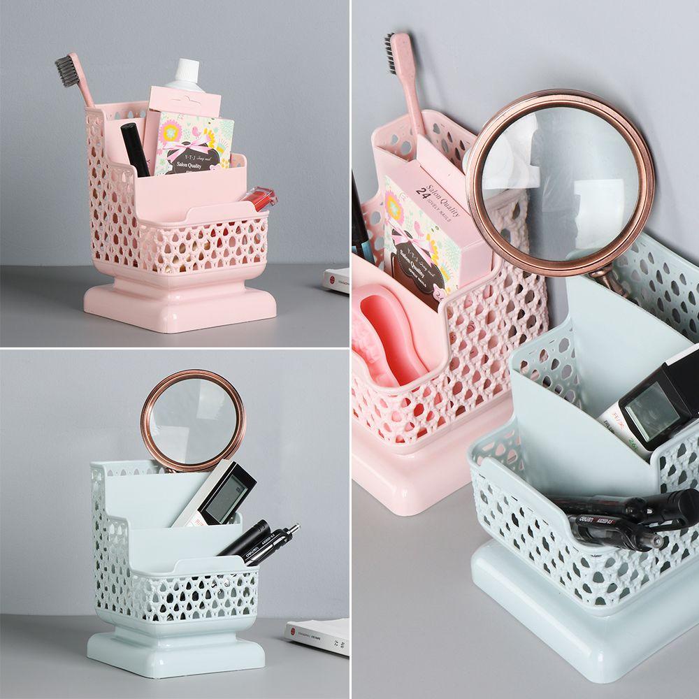 Solighter Desktop Storage Box 3kisi Tempat Meja Alat Make Up Organizer Kosmetik